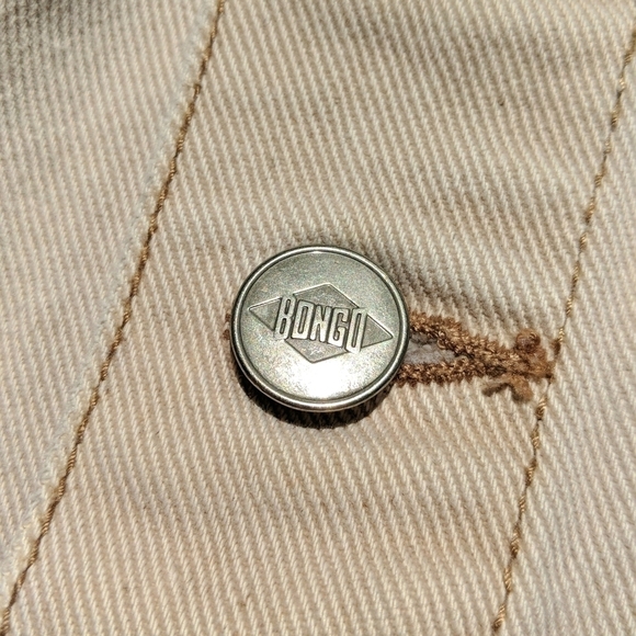 Bongo 90's Vintage Grunge High Waisted Button Front Denim Mini Skirt Cream 5 - Picture 6 of 12